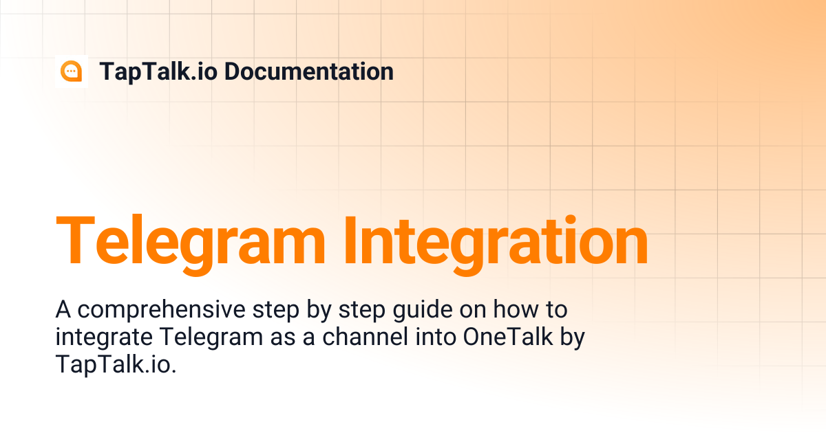 Telegram Integration | TapTalk.io Documentation