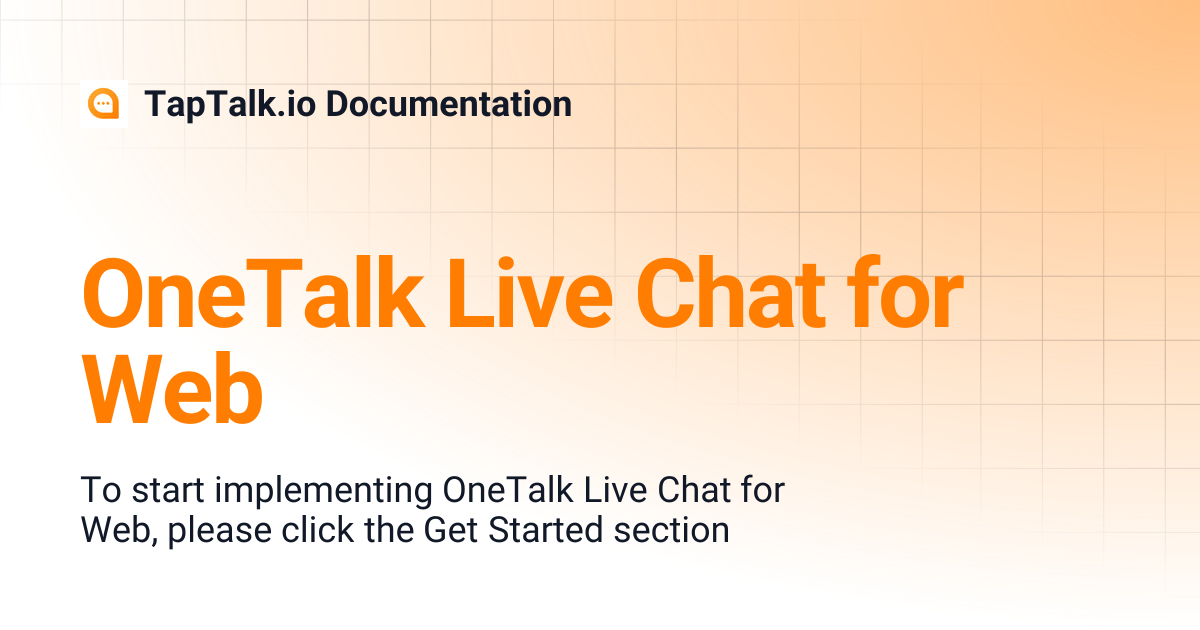OneTalk Live Chat for Web | TapTalk.io Documentation
