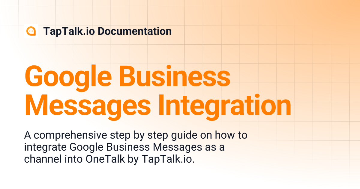 Google Business Messages Integration | TapTalk.io Documentation